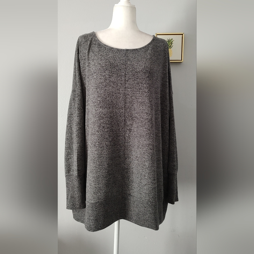 Terra sky Top Blouse Sweater Size 4X Color Gray Long Sleeves Soft Comfortable